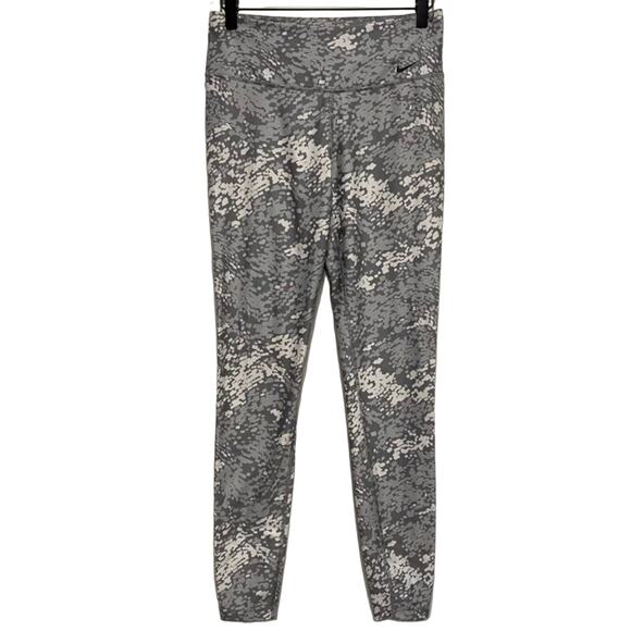 NIKE Dri-Fit Geometric Legend Poly Training Tights Gray Small - Picture 1 of 6